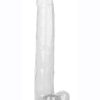 Size Queen Dildo with Balls 12in - Clear