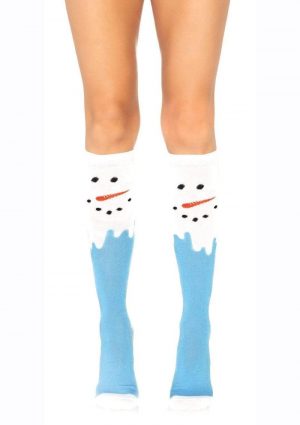 Leg Avenue Snow Man Knee High Socks - O/S - Multicolor