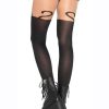 Leg Avenue Spandex Monkey Business Opaque Pantyhose with Curvy Tail - O/S - Black