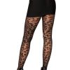 Leg Avenue Sheer Leopard Tights - O/S - Black