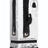 Rapid Rabbit Rechargeable Silicone Thrusting Rabbit Vibrator - Black
