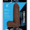 JOCK Vibrating Dildo with Balls 6in - Chocolate
