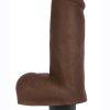 JOCK Vibrating Dildo with Balls 6in - Chocolate