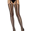 Leg Avenue Scale Net Suspender Hose - O/S - Black