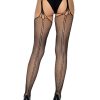 Leg Avenue Scale Net Suspender Hose - O/S - Black