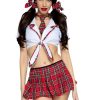 Leg Avenue Miss Prep School (4 piece set) - Small/Medium - Red/White