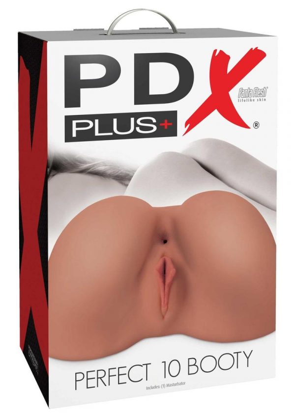 PDX Plus Perfect 10 Booty Realistic Pussy andamp; Ass Masturbator - Caramel