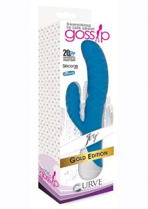 Gossip 20x Wavy Silicone Rabbit Vibrator - Blue