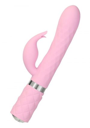 Pillow Talk Lively Silicone Rechargeable Dual Motor Massager with Swarovski Crystal - Pink