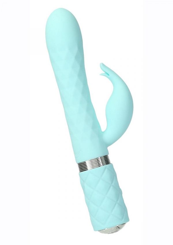 Pillow Talk Lively Silicone Rechargeable Dual Motor Massager with Swarovski Crystal - Teal