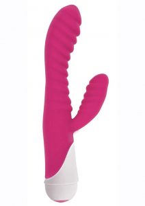 Gossip Celia 20x Ribbed Silicone Rabbit Vibrator - Pink