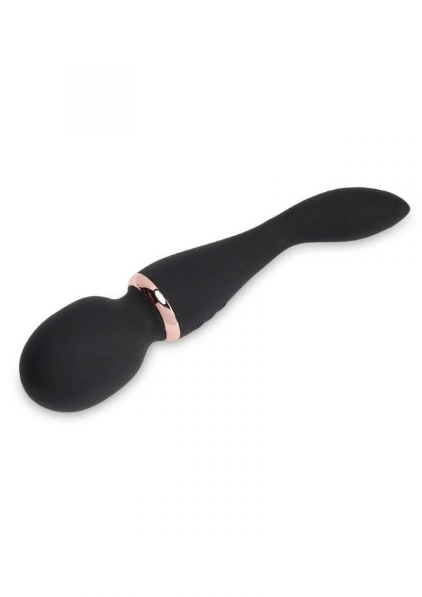 Nu Sensuelle XLR8 Alluvion Silicone Rechargeable Wand Massager - Black/ Rose Gold