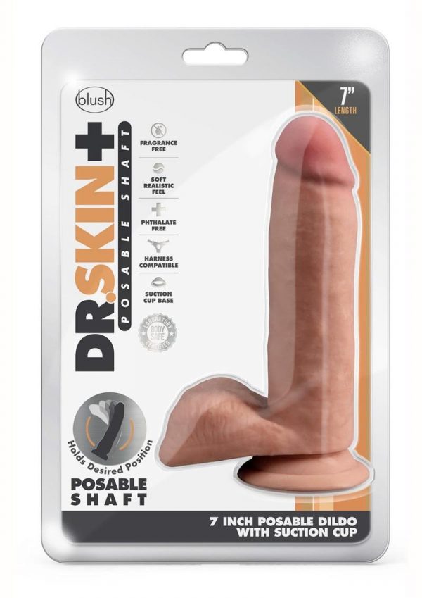 Dr. Skin Plus Posable Dildo 7in - Mocha