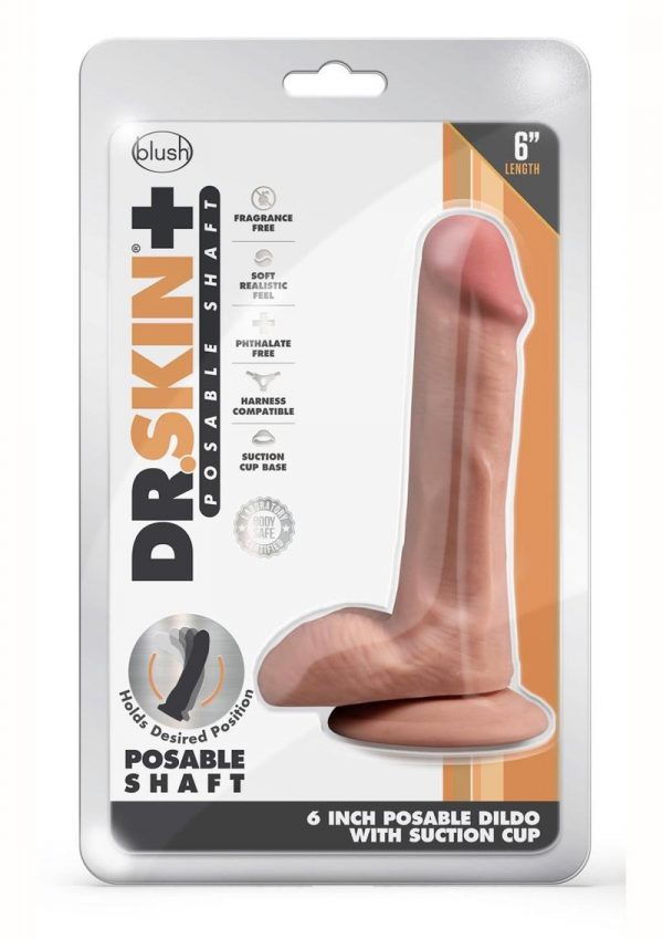 Dr. Skin Plus Posable Dildo 6in - Caramel