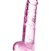 Naturally Yours Crystalline Dildo 7in - Rose