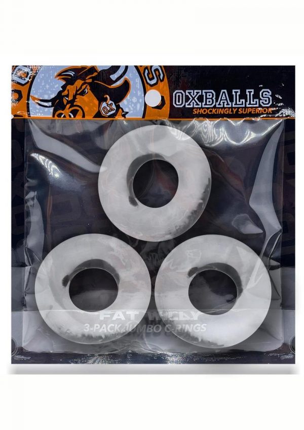 Oxballs Fat Willy Jumbo Cock Ring (3 pack) - Clear