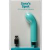 PowerBullet Sara`s Spot 10 Function Rechargeable Silicone Vibrating Bullet - Teal