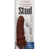 Rechargeable Power Stud Curvy Silicone Vibrating Dong - Chocolate