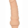 Rechargeable Power Stud Curvy Silicone Vibrating Dong - Vanilla