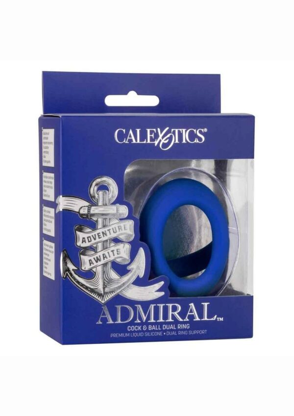 Admiral Cock andamp; Ball Silicone Dual Ring - Blue