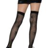 Leg Avenue Ying Yang Fishnet Thigh Highs - O/S - Black