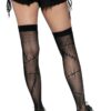 Leg Avenue Stiched Up Fishnet Thigh High - O/S - Black