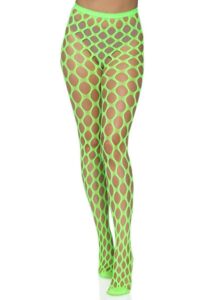 Leg Avenue Jumbo Pothole Net Tights - O/S - Neon Green