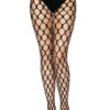 Leg Avenue Rhinestone Jumbo Pothole Net Tights - O/S - Black
