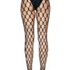 Leg Avenue Rhinestone Jumbo Pothole Net Tights - O/S - Black