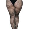 Leg Avenue Pirate Booty Skull Net Pantyhose - 1X/2X - Black