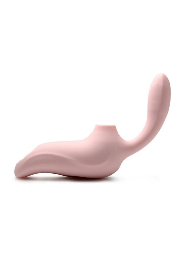 Shegasm 3-Way Elixir Rechargeable Silicone Sucking andamp; Pulsing Vibrator - Pink