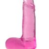 B Yours Plus Rock n` Roll Realistic Dildo with Balls 7.25in - Pink