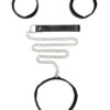 Ouch! Velcro Collar with Leash and Hand Cuffs - Black