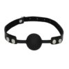 Ouch! Silicone Ball Gag with Adjustable Bonded Leather Straps - Black