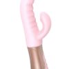 Sassy Bunny Dual Motor Rechargeable Silicone Thrusting Rabbit Vibrator - Baby Pink