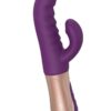 Sassy Bunny Dual Motor Rechargeable Silicone Thrusting Rabbit Vibrator - Purple Rain
