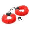 Master Series Cuffed in Fur Furry Handcuffs - Red