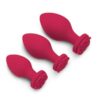 Secret Kisses Rosegasm Butt Bouquet Training Set Silicone Plugs (3 Piece) - Red