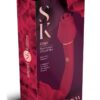 Secret Kisses Rosegasm Lingo Rechargeable Silicone Dual End Vibrator with Clitoral Stimulator - Red