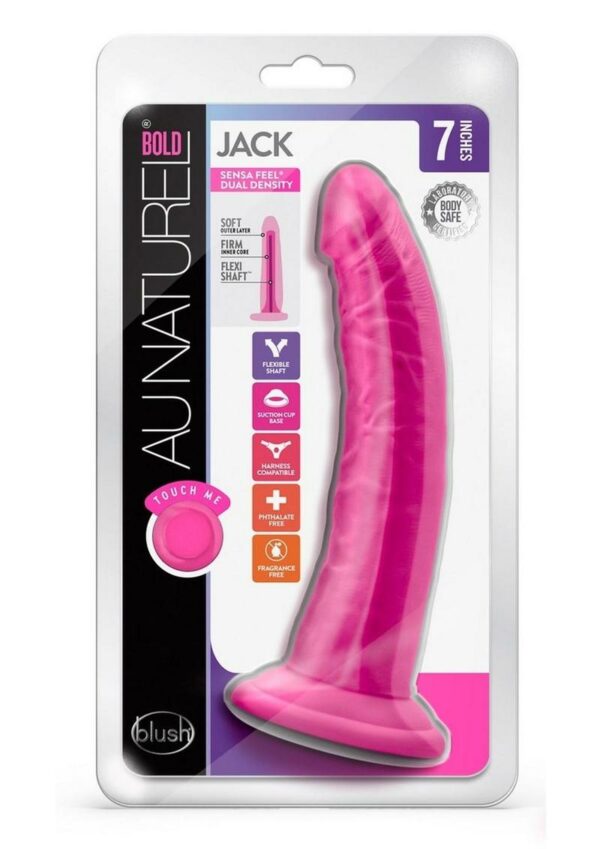 Au Naturel Bold Jack Dildo with Suction Cup 7in - Pink