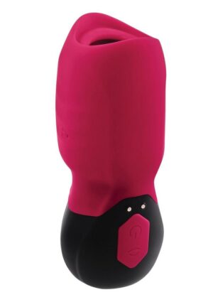 Gender X Body Kisses Rechargeable Silicone Vibrating Suction Massager - Red/Black