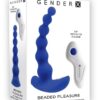 Gender X Beaded Pleasure Rechargeable Silicone Probe with Remote Control - Blue