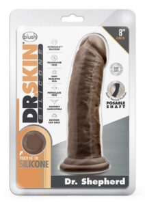 Dr. Skin Dr. Shepherd Silicone Dildo with Suction Cup 8in - Chocolate