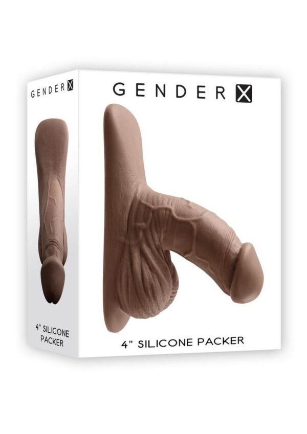 Gender X Silicone Packer Dildo 4in - Chocolate