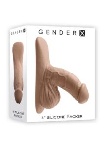 Gender X Silicone Packer Dildo 4in - Caramel