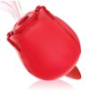 Wild Rose and Tongue Rechargeable Silicone Clitoral Stimulator with Suction - Red