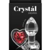 Crystal Desires Red Heart Glass Anal Plugs - Small