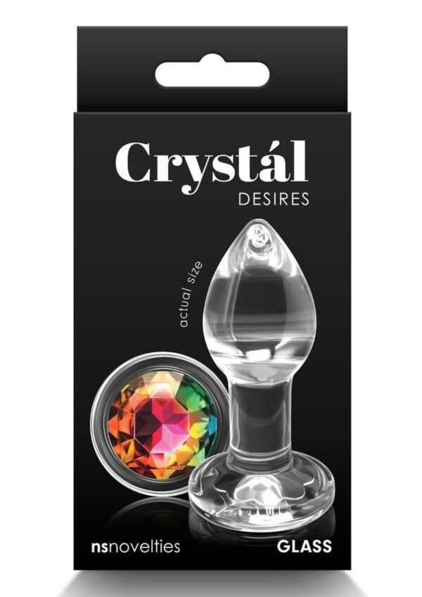 Crystal Desires Rainbow Gem Glass Anal Plugs - Small