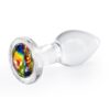 Crystal Desires Rainbow Gem Glass Anal Plugs - Small