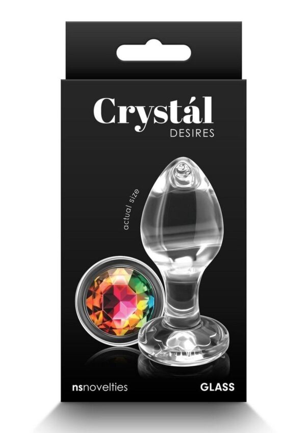 Crystal Desires Rainbow Gem Glass Anal Plugs - Medium